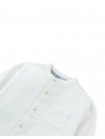 Baby Akio Long-Sleeve Mandarin Collar Shirt with Patch Pocket