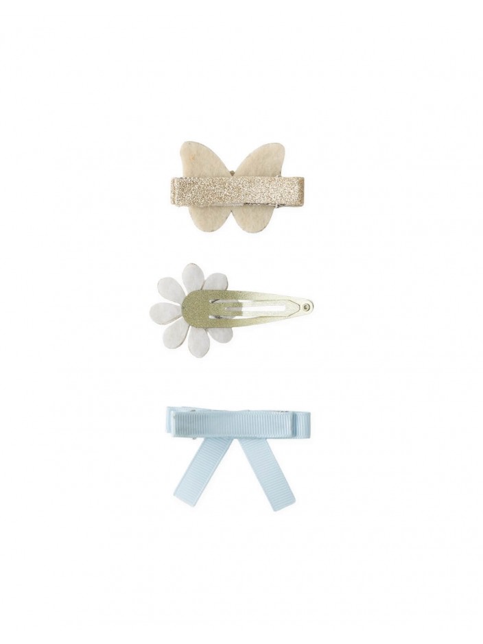 Lulu Butterfly, Flower & Bow Hair Clip Set
