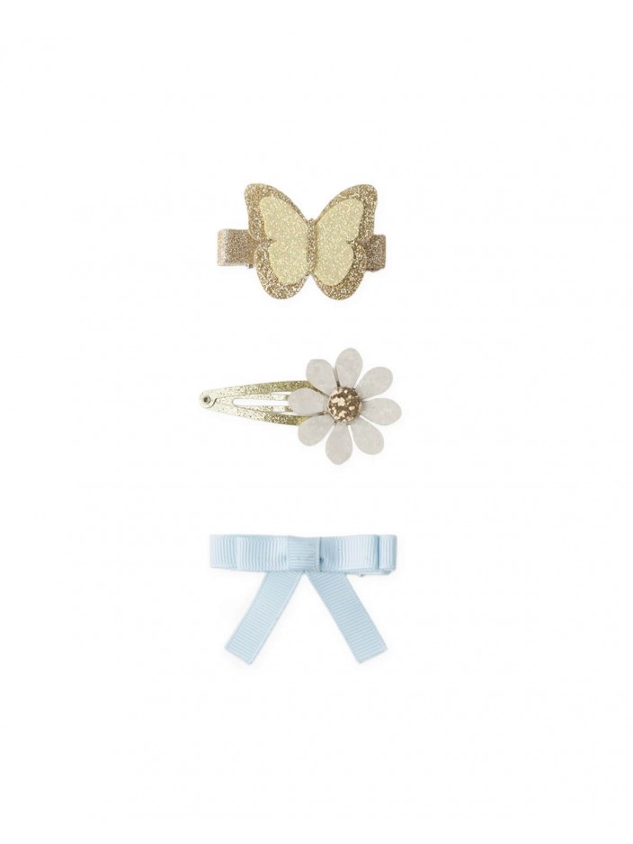 Lulu Butterfly, Flower & Bow Hair Clip Set