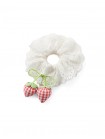 Via Eyelet Scrunchie with Strawberry Appliqué