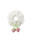 Via Eyelet Scrunchie with Strawberry Appliqué