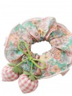 Zia Floral Scrunchie with Strawberry Appliqué