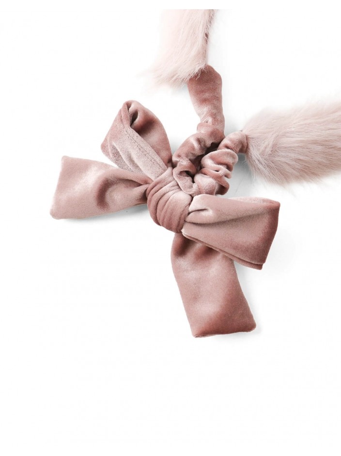 Sylvia Faux Fur Headband with Velvet Bow