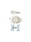 Celeste Blue and White Hair Clip Set