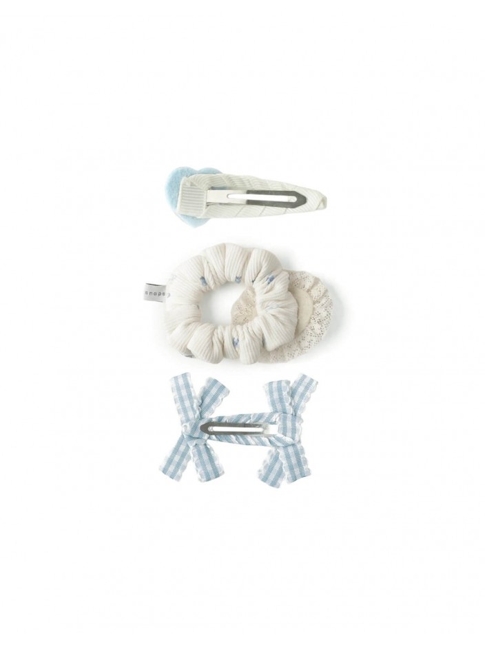 Celeste Blue and White Hair Clip Set