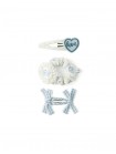 Celeste Blue and White Hair Clip Set