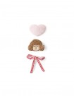 Cosette Poodle, Heart, and Bow Hair Clip Set