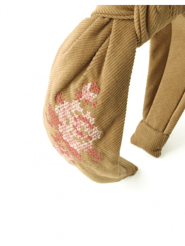Sabrina Corduroy Embroidered Headband