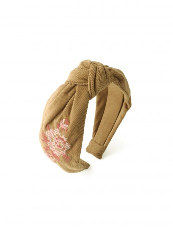 Sabrina Corduroy Embroidered Headband