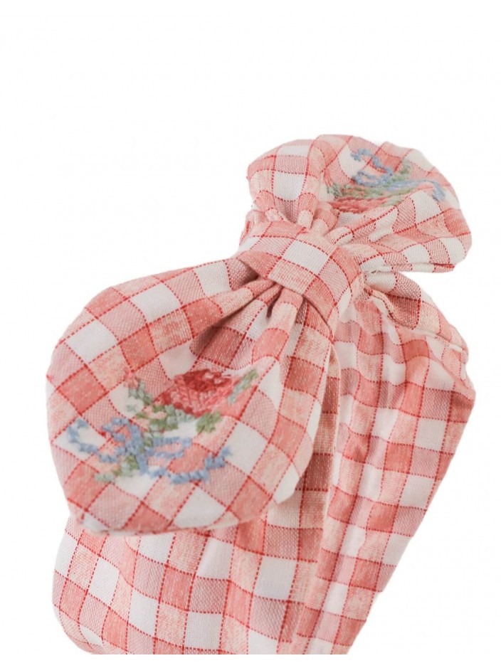 Bernice Checkered Embroidered Headband