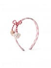 Elara Checkered Headband with Bow and Poodle Appliqués