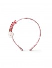 Elara Checkered Headband with Bow and Poodle Appliqués