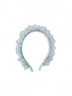 Liana Denim Headband with Scallop Embroidery