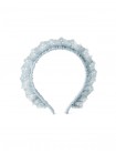 Liana Denim Headband with Scallop Embroidery