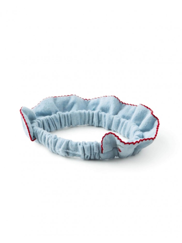 Lucca Ruffled Embroidered Turban with Picot Trim