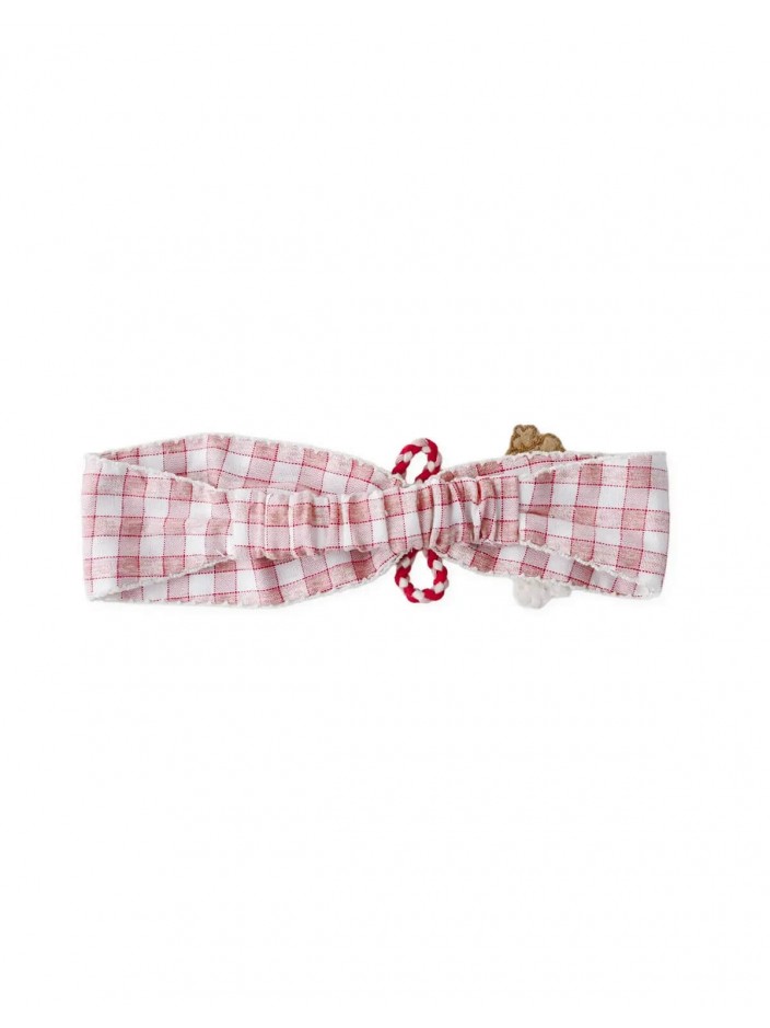 Malta Checkered Turban with Poodle Appliques