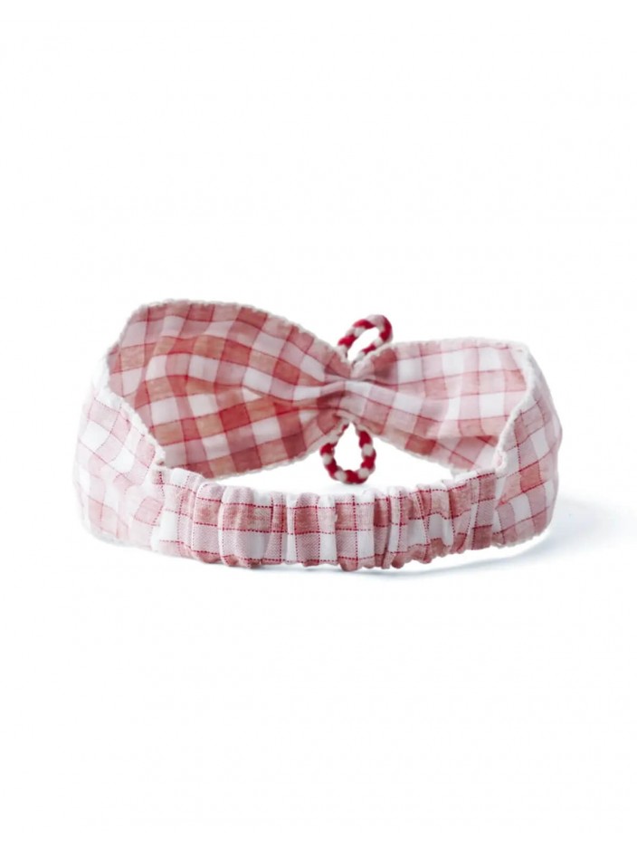 Malta Checkered Turban with Poodle Appliques