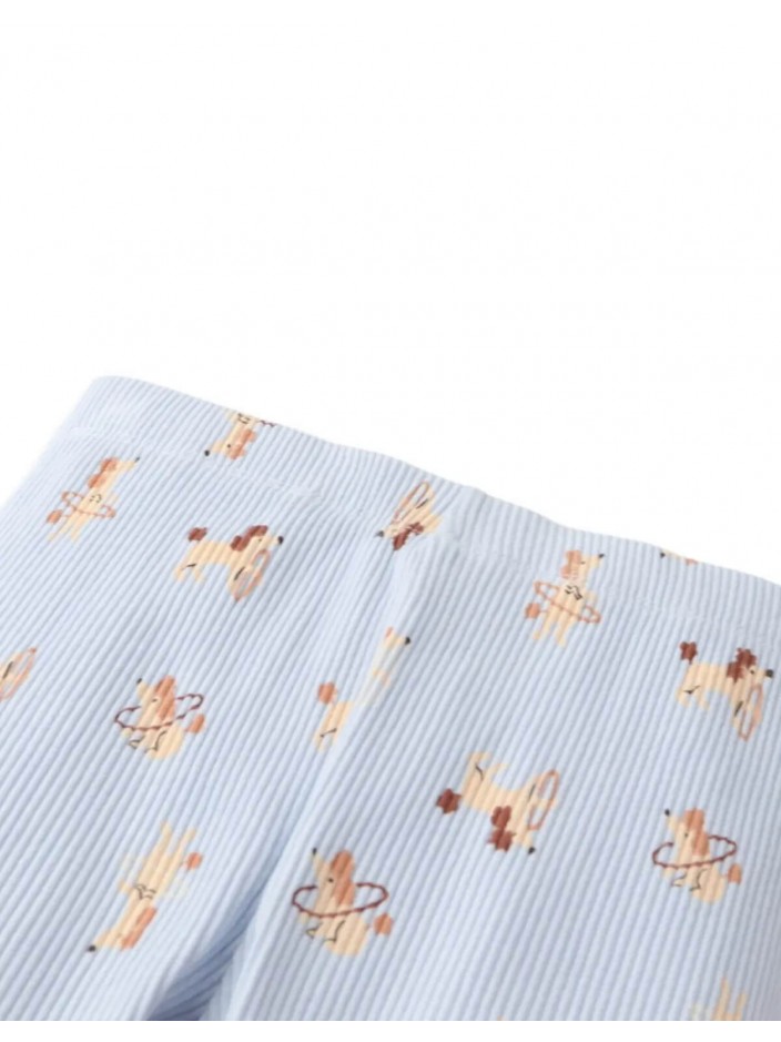 Ana Ribbed Leggings in Dog Print