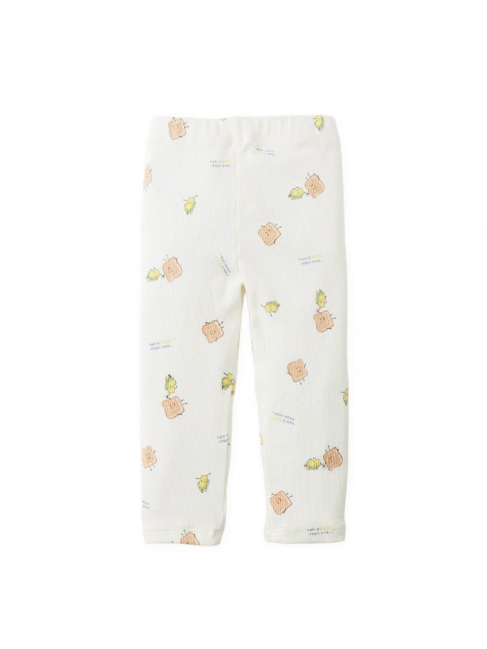 Baby Ana Ribbed Leggings in Toast and Butter Print