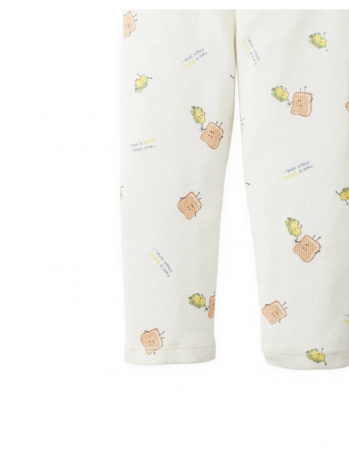 Baby Ana Ribbed Leggings in Toast and Butter Print