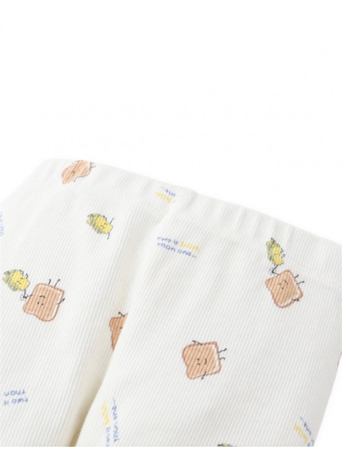 Baby Ana Ribbed Leggings in Toast and Butter Print