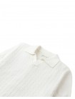 Steven Fine Cable Knit Open-Collar Polo