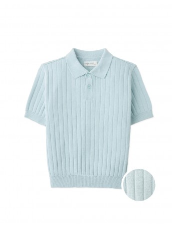 David Wide Rib Knit Polo