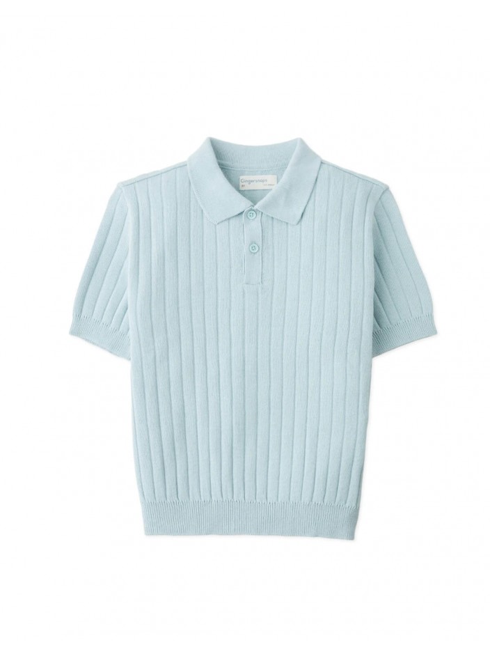 David Wide Rib Knit Polo