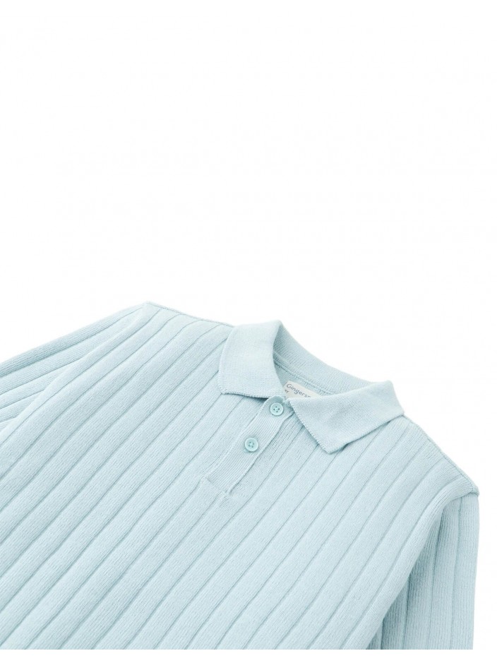 David Wide Rib Knit Polo