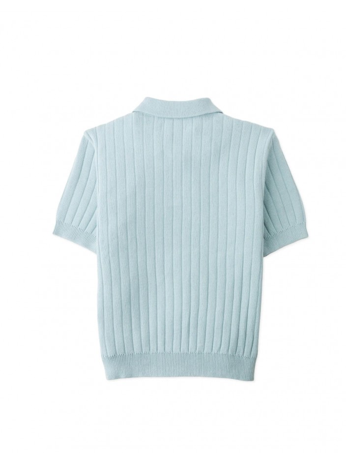 David Wide Rib Knit Polo