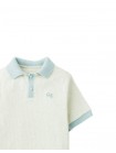 Kiyoto Ribbed Pointelle Knit Polo with Contrast Details