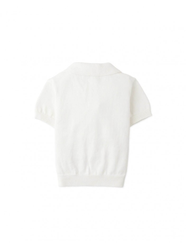 Baby Steven Fine Cable Knit Open-Collar Polo