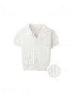 Baby Steven Fine Cable Knit Open-Collar Polo