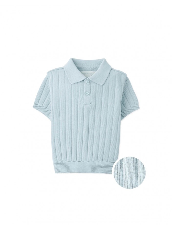 Baby David Wide Rib Knit Polo