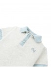 Baby Kiyoto Ribbed Pointelle Knit Polo with Contrast Details