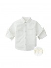 Baby Toru Long-Sleeve Embroidered Overshirt with Patch Pockets