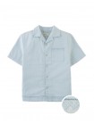 Kenji Panama Shirt with Patch Pocket and Embroidered Border