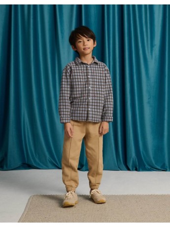 Zeno Checkered Woven Workshirt with Fine Corduroy Combination