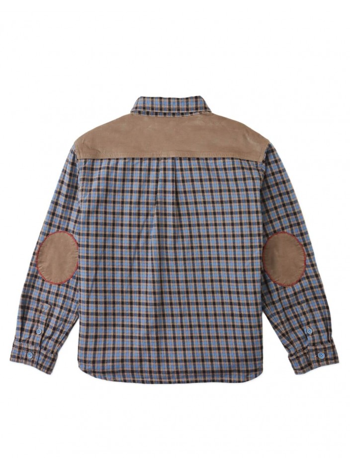 Zeno Checkered Woven Workshirt with Fine Corduroy Combination