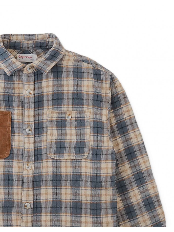 Benny Plaid Shirt with Corduroy Contrast Pocket