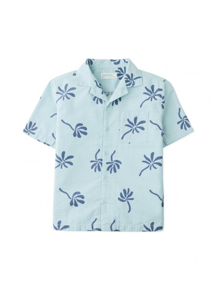 Takumi Abstract Floral Seersucker Camp Shirt