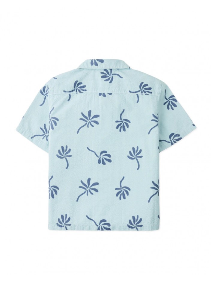 Takumi Abstract Floral Seersucker Camp Shirt