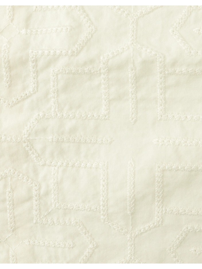 Tadashi Geometric Eyelet Camp Collar Shirt