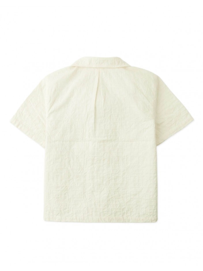 Tadashi Geometric Eyelet Camp Collar Shirt
