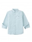 Denji Micro-Check Long Sleeve Shirt with Embroidered Logo