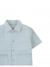 Baby Kaito Button-Up Shirt with Patch Pockets and Embroidered Border