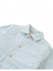 Baby Kaito Button-Up Shirt with Patch Pockets and Embroidered Border