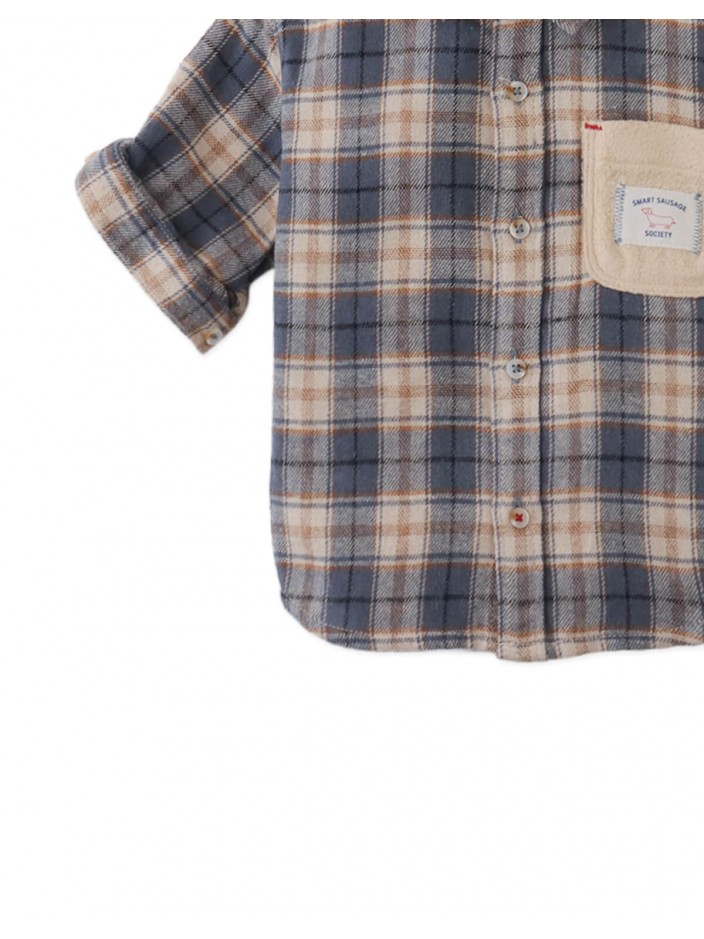 Baby Mauro Plaid Shirt with Micro Fleece Contrast P