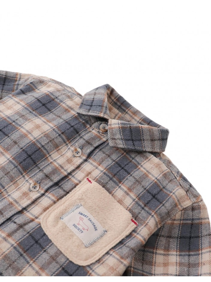 Baby Mauro Plaid Shirt with Micro Fleece Contrast P