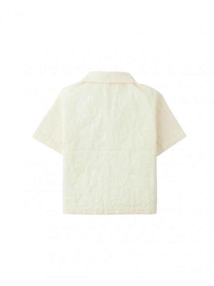 Baby Tadashi Geometric Eyelet Camp Collar Shirt